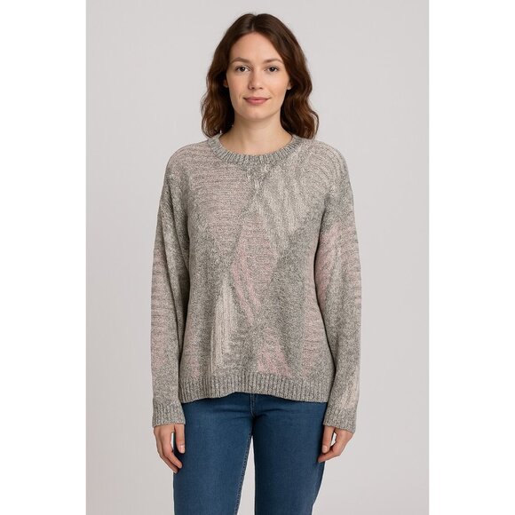 Vtg J.J. Blu Women’s M Sweater Pink Gray Abstract Knit 90s Made in USA - Picture 5 of 5